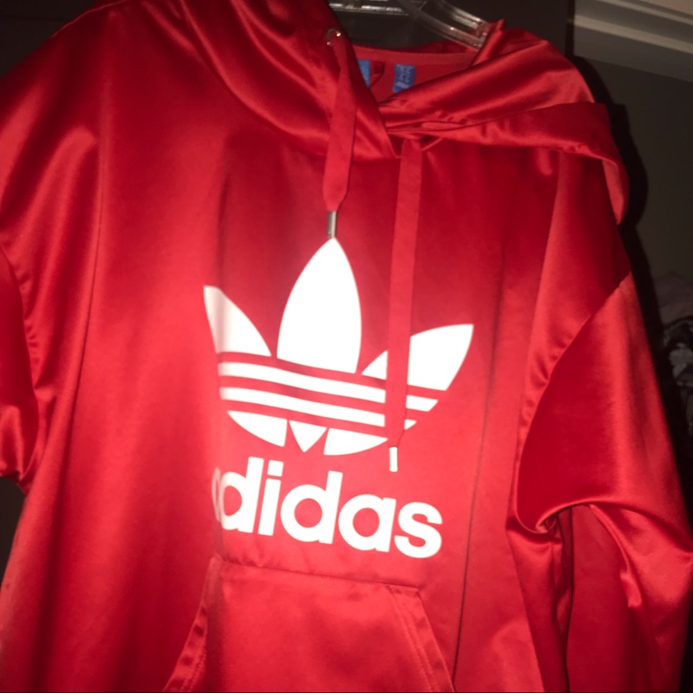 Adidas women’s hoodie silky(not silk) red
